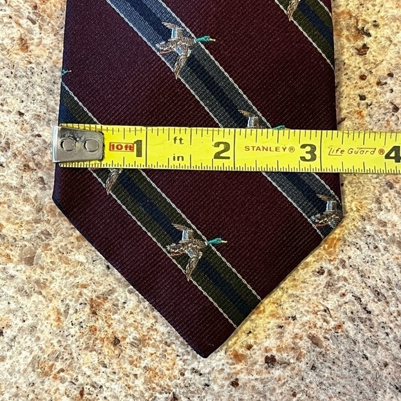 Vintage Briar Mallard Duck Striped Tie 100% Silk Made in England Preppy Classic - Picture 8 of 8